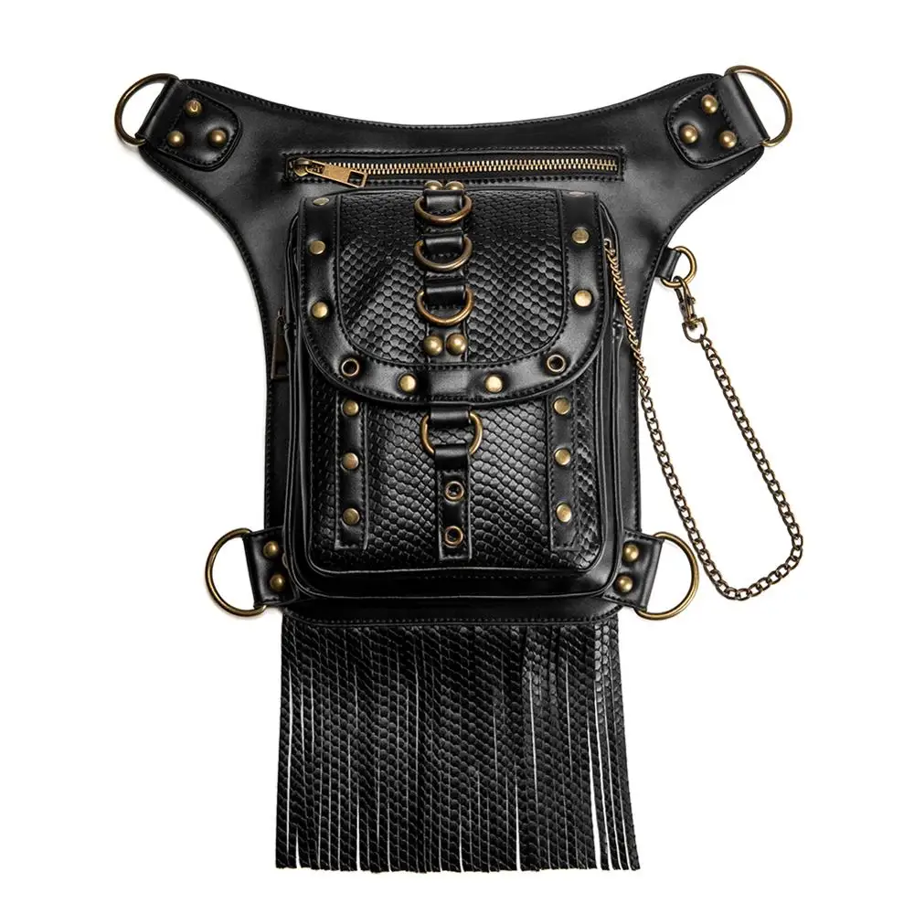 Steampunk Waist Bags Vintage Women Black Leather Street Style Mini Motorcycle Leg Thigh HolsterBag Crossbody Bag
Steampunk Waist Bags Vintage Women Black Leather Street Style Mini Motorcycle Leg Thigh HolsterBag Crossbody Bag