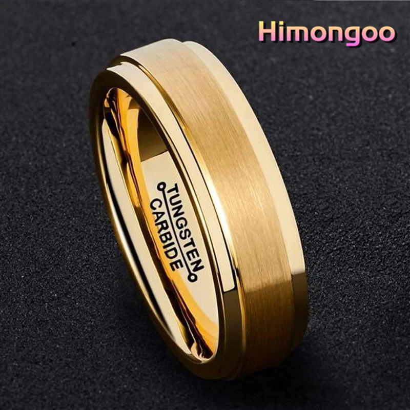 HIMONGOO 6MM Gold Men's Tungsten Carbide Ring Wedding Band Mens Middle Wire Brushed Scratch Proof
HIMONGOO 6MM Gold Men's Tungsten Carbide Ring Wedding Band Mens Middle Wire Brushed Scratch Proof