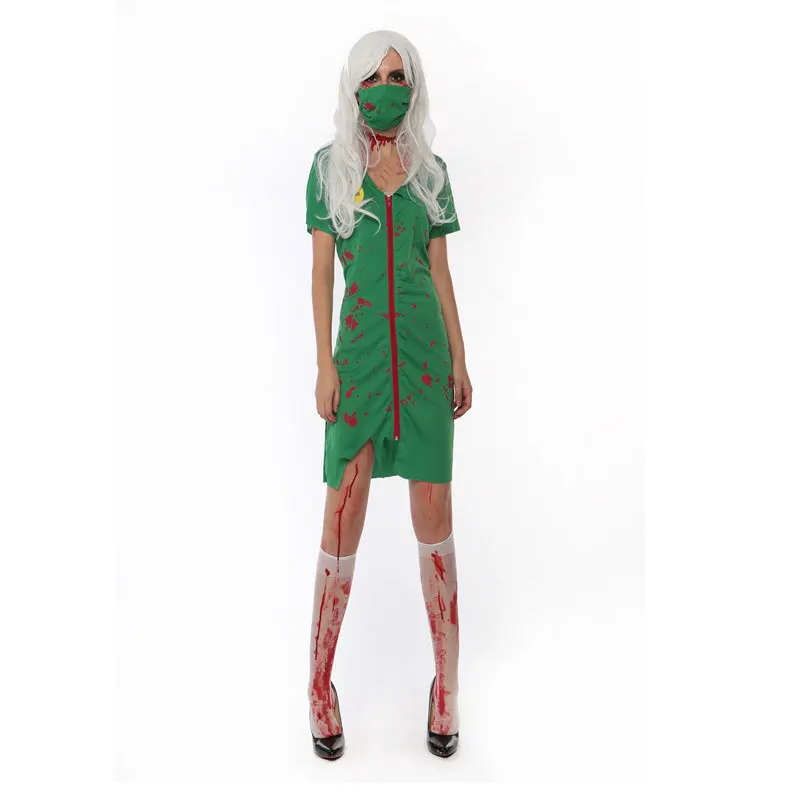 Corpse party dress horror zombie costume cosplay green nurse costume lingerie zipper up cosplay dress w1877
Corpse party dress horror zombie costume cosplay green nurse costume lingerie zipper up cosplay dress w1877