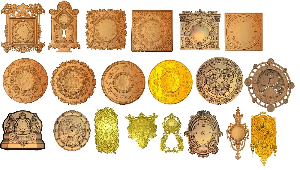 20 pieces clock STL model 3D relief for cnc router carving engraving artcam type3 aspire
20 pieces clock STL model 3D relief for cnc router carving engraving artcam type3 aspire
