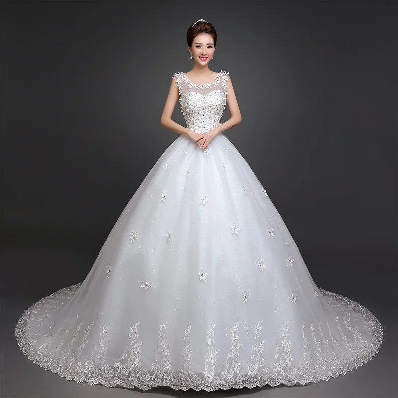 New Arrival O Neck Applique Long Train Wedding Dress Elegant Slim Lace Up Plus Size Sleeveless Wedding Gown Vestido De Noiva L
New Arrival O Neck Applique Long Train Wedding Dress Elegant Slim Lace Up Plus Size Sleeveless Wedding Gown Vestido De Noiva L
