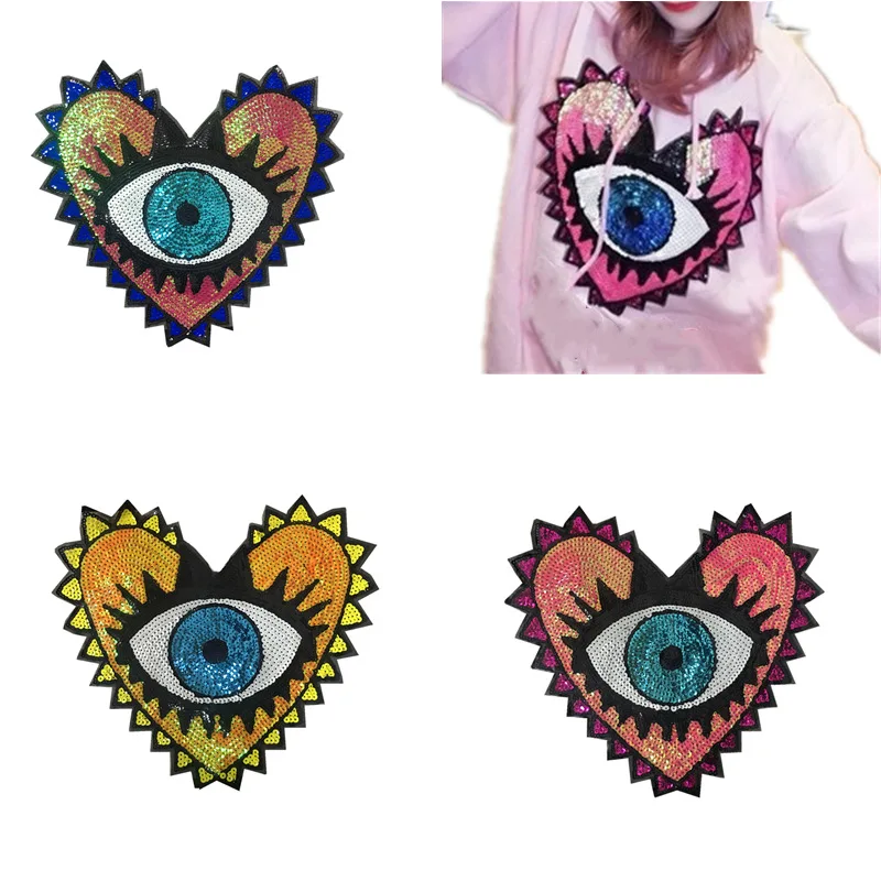 1Pc Love Large Sequin Heart Evil Eyes Patch No Glue Cartoon Motif Applique Embroidery Garment Accessory
1Pc Love Large Sequin Heart Evil Eyes Patch No Glue Cartoon Motif Applique Embroidery Garment Accessory