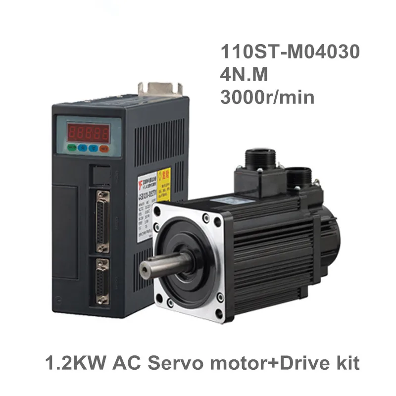 110ST-M04030 220V 1.2KW AC Servo motor 3000RPM 4N.M. 1200W Single-Phase ac drive permanent magnet Matched Driver AASD-30A
110ST-M04030 220V 1.2KW AC Servo motor 3000RPM 4N.M. 1200W Single-Phase ac drive permanent magnet Matched Driver AASD-30A