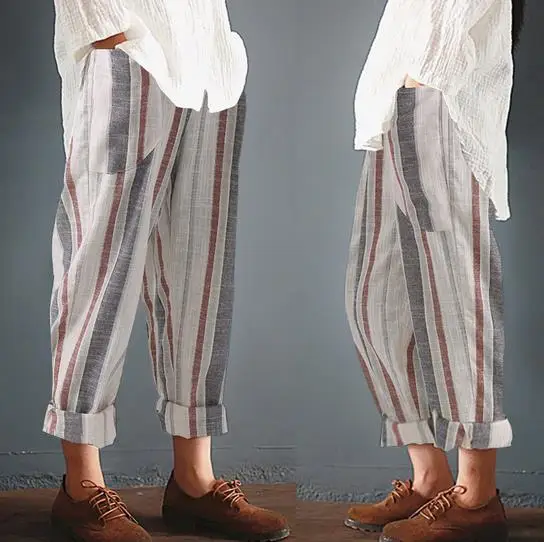 Women High Waist Casual Wide Leg Pants Elastic Long Stripe Loose Pants Female Ladies Girl Casual Trousers 2019 New Arrival
Women High Waist Casual Wide Leg Pants Elastic Long Stripe Loose Pants Female Ladies Girl Casual Trousers 2019 New Arrival