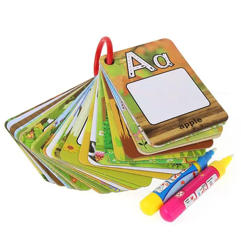 Water Drawing 26 English Learning card Magic with 2 Pen letter card Painting Board Educational Toys for kids
Water Drawing 26 English Learning card Magic with 2 Pen letter card Painting Board Educational Toys for kids