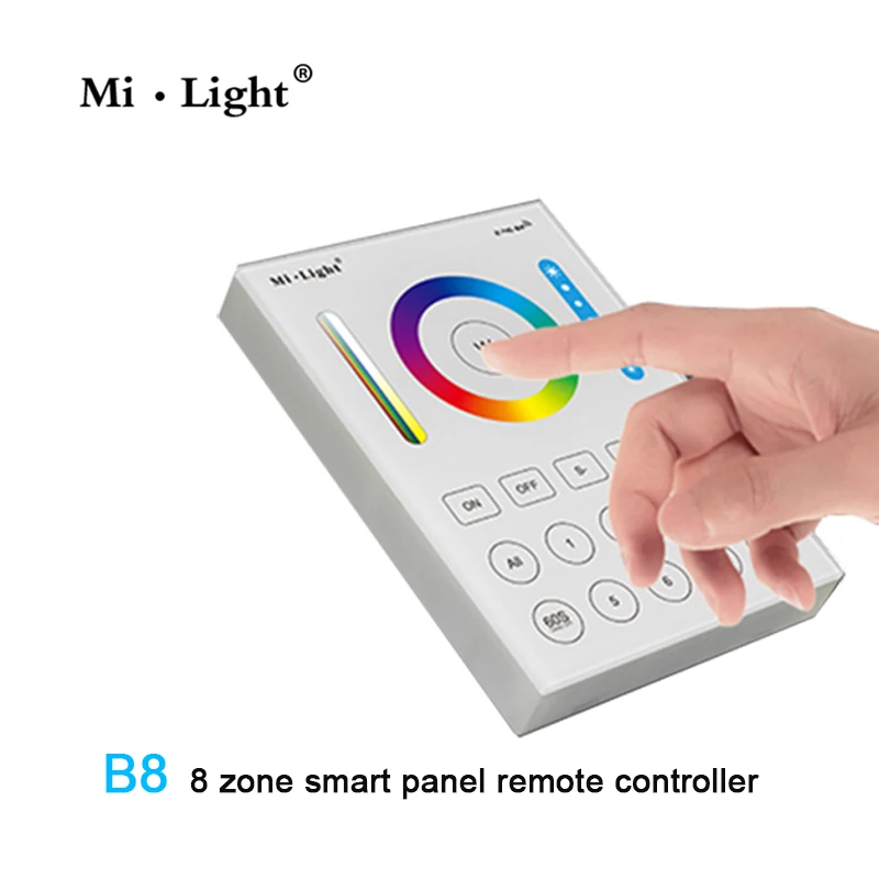 8 Zones Area Milight 2.4G RF Wireless Led Controller RGB+CCT Led Panel Remote Controller
8 Zones Area Milight 2.4G RF Wireless Led Controller RGB+CCT Led Panel Remote Controller