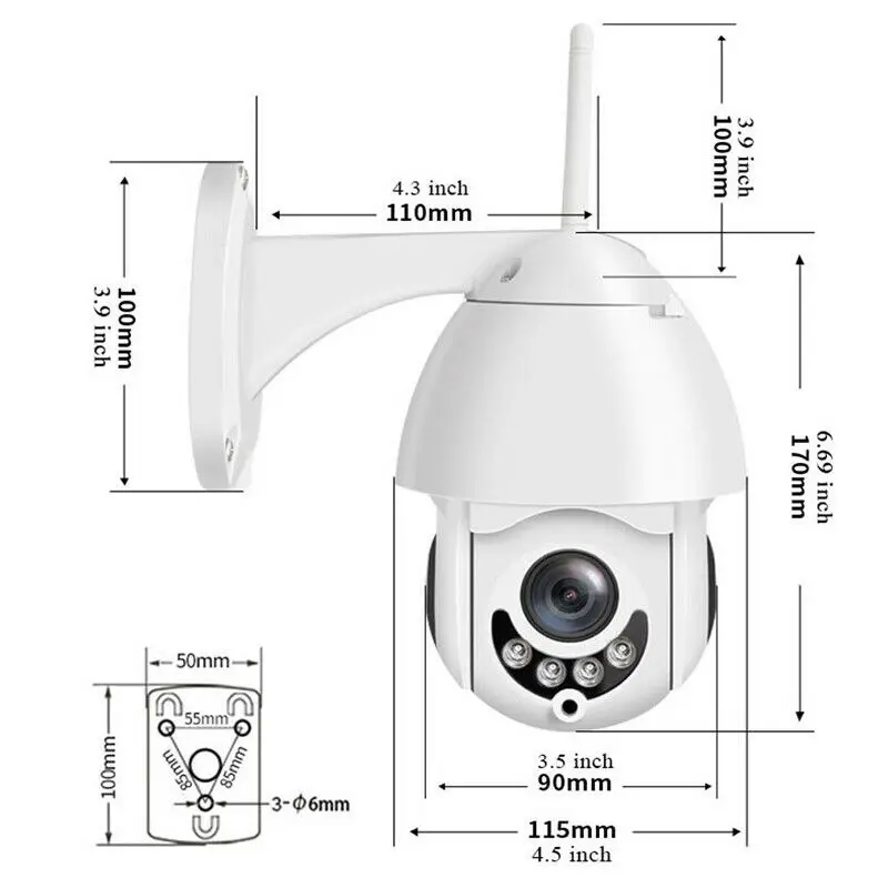 1080P Full HD 2MP Wireless Wifi IP CCTV Camera Color PTZ Outdoor Waterproof Night sight Anti-thief Security Surveilance Probe
1080P Full HD 2MP Wireless Wifi IP CCTV Camera Color PTZ Outdoor Waterproof Night sight Anti-thief Security Surveilance Probe