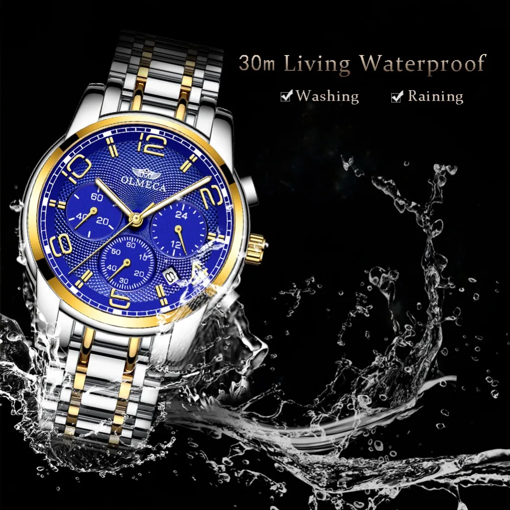 OLMECA Top Brand Men's Watch Waterproof Military Watches Chronograph Relogio Masculino Wrist Watch Fashion Steel Blue Clock
OLMECA Top Brand Men's Watch Waterproof Military Watches Chronograph Relogio Masculino Wrist Watch Fashion Steel Blue Clock