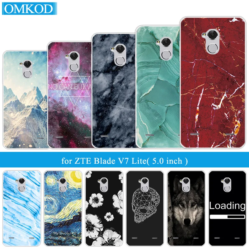 Для ZTE Blade BA2 V7 Lite 5 0 дюймов мраморная задняя крышка прозрачный мягкий силиконовый