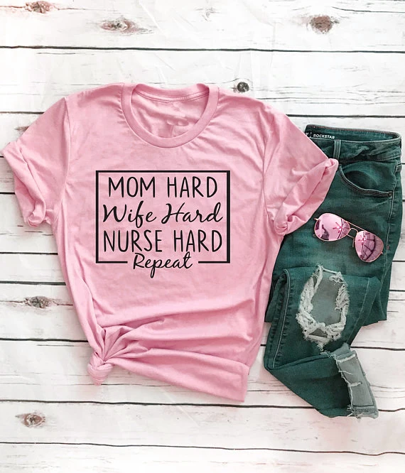 Skuggnas Mom Hard Wife Hard Nurse Hard Repeat T-Shirt Unisex Casual Short Sleeve Tee Shirt Tumblr grunge aesthetic harajuku tops
Skuggnas Mom Hard Wife Hard Nurse Hard Repeat T-Shirt Unisex Casual Short Sleeve Tee Shirt Tumblr grunge aesthetic harajuku tops