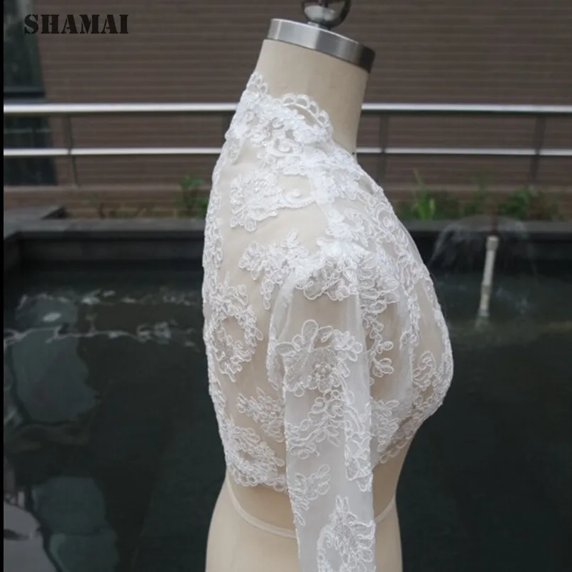 SHAMAI Three Quarters Sleeve Lace Wedding Jacket White Bridal Coat Ivory Wedding Wraps Bolero
SHAMAI Three Quarters Sleeve Lace Wedding Jacket White Bridal Coat Ivory Wedding Wraps Bolero