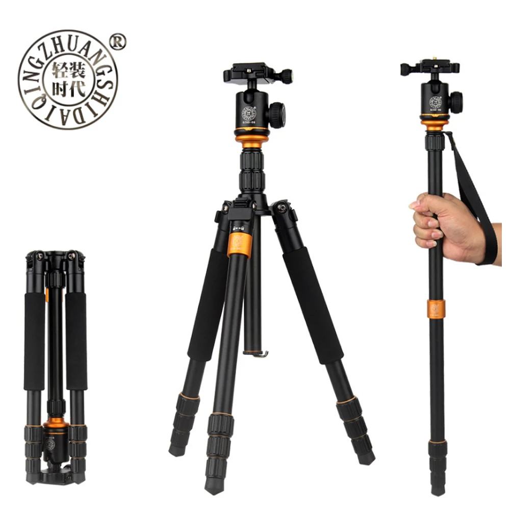 

Beike QZSD Q999S Professional Photographic Portable Aluminium Alloy Tripod Kit Monopod Stand Ball head For Travel DSLR Camera