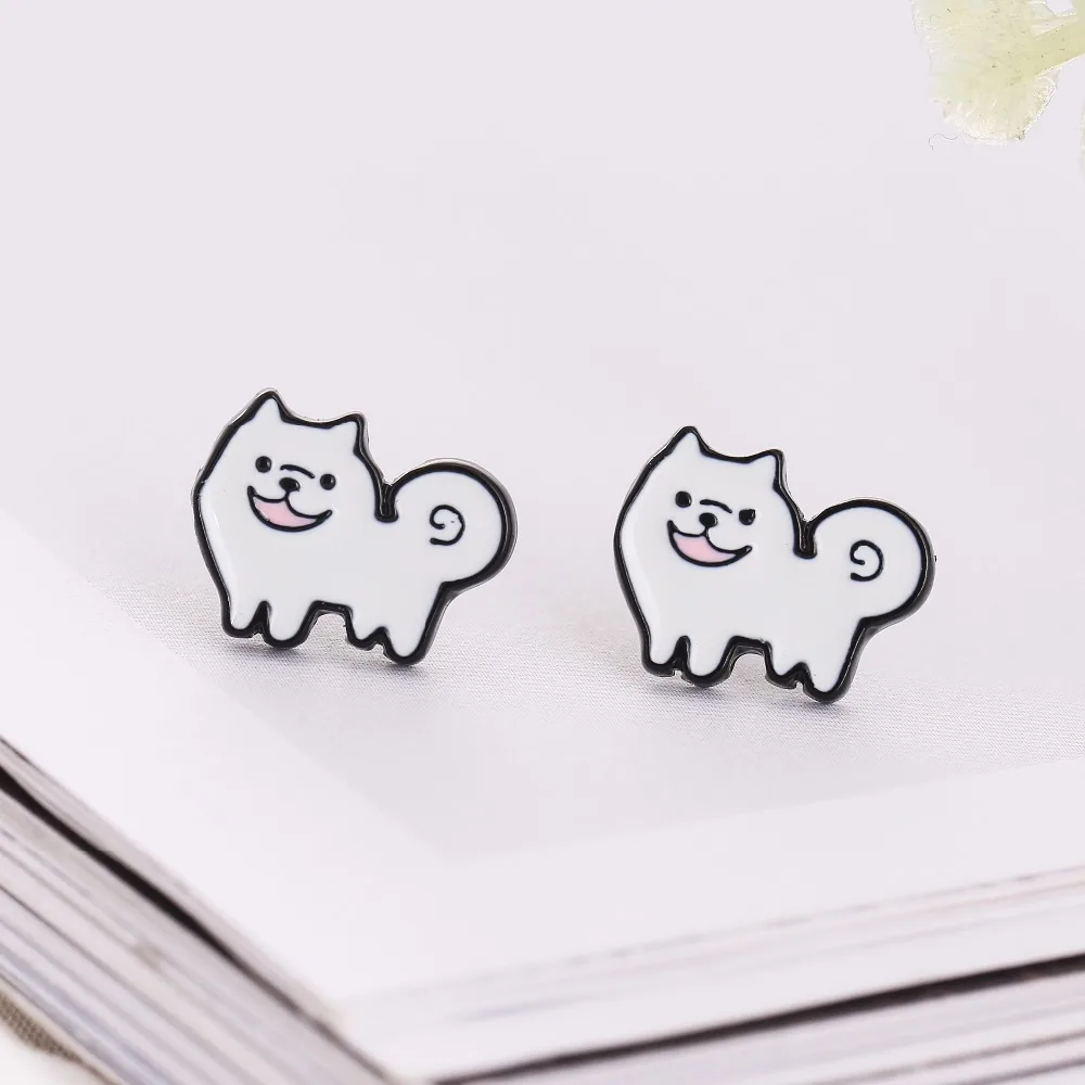 Jinleansu Fluffy Samoyed Puppy Shaped Enamel Stud Earrings For Women Girl Men Animal Jewelry
Jinleansu Fluffy Samoyed Puppy Shaped Enamel Stud Earrings For Women Girl Men Animal Jewelry