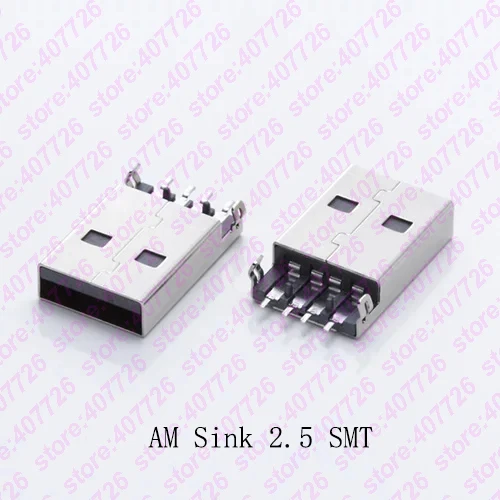 10PCS USB 2.0 Jack A Type Male Plug Connector USB jack AM 4pin Sink 2.5 SMT /Sink 1.2 DIP Cable Soldering
10PCS USB 2.0 Jack A Type Male Plug Connector USB jack AM 4pin Sink 2.5 SMT /Sink 1.2 DIP Cable Soldering