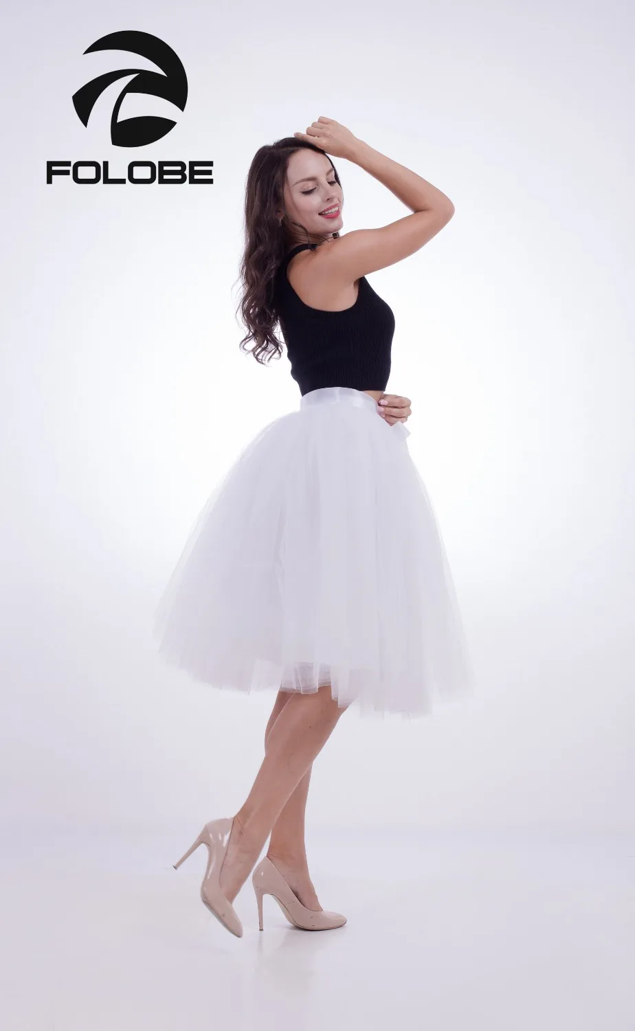 FOLOBE White 7 Layers Midi Tulle Skirt Tutu Skirts Womens Petticoat Elastic Belt faldas saia jupe
FOLOBE White 7 Layers Midi Tulle Skirt Tutu Skirts Womens Petticoat Elastic Belt faldas saia jupe