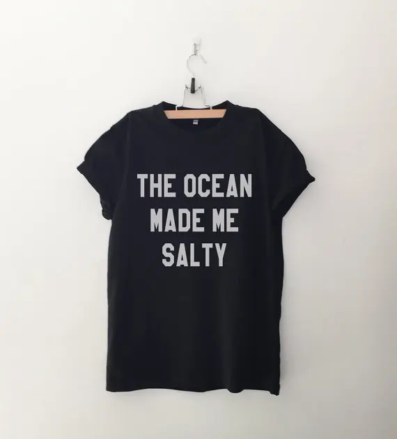 The ocean made me salty Graphic Tee Women T-shirt Tumblr Clothing Hipster Shirts Screen Print Funny T Shirts for Teens-C535
The ocean made me salty Graphic Tee Women T-shirt Tumblr Clothing Hipster Shirts Screen Print Funny T Shirts for Teens-C535