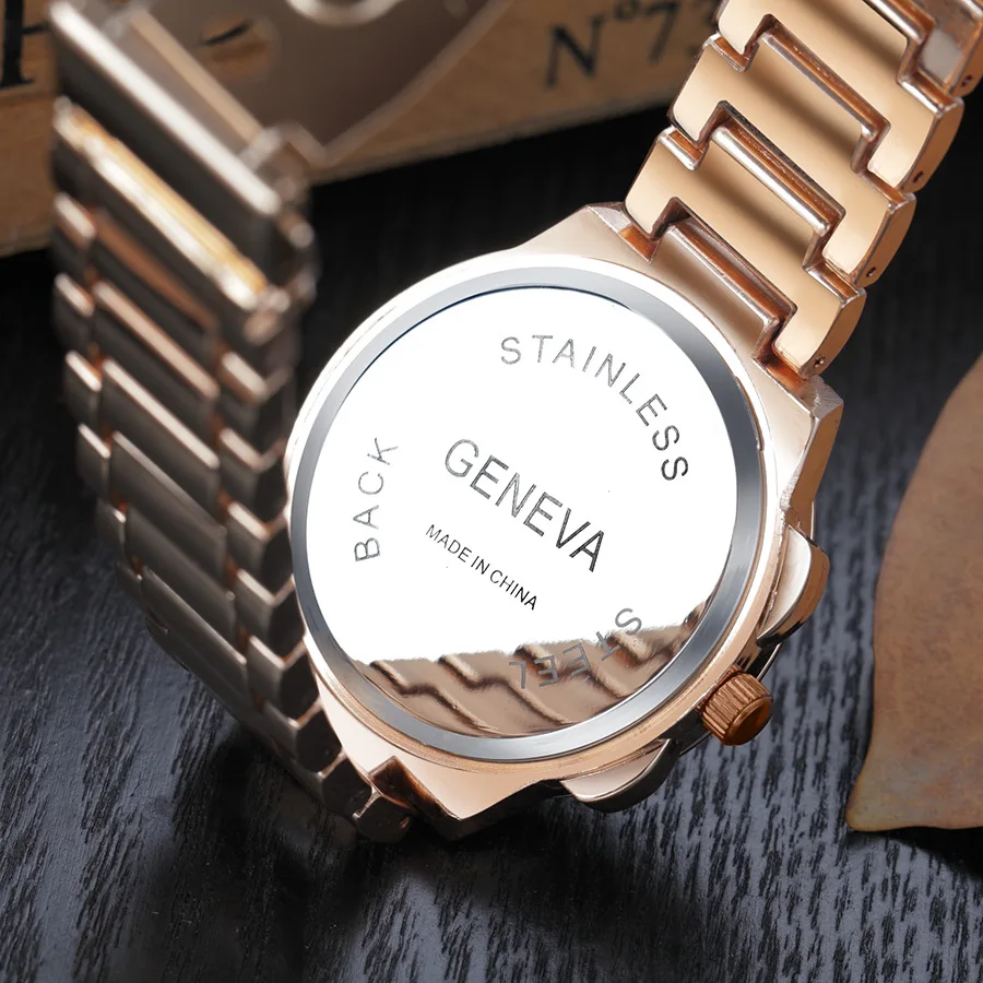 New Brand GENEVA Watch Women Luxury Brand Quartz Watch Women Gold Stainless Steel Dress Watch Fashion Casual Hours Female Clock
New Brand GENEVA Watch Women Luxury Brand Quartz Watch Women Gold Stainless Steel Dress Watch Fashion Casual Hours Female Clock