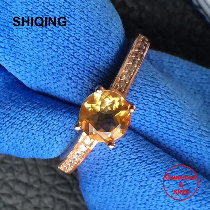 SHIQING Nature stone citrine fine jewelry real gold plated sterling silver classical ring as gift for friend parents love
SHIQING Nature stone citrine fine jewelry real gold plated sterling silver classical ring as gift for friend parents love