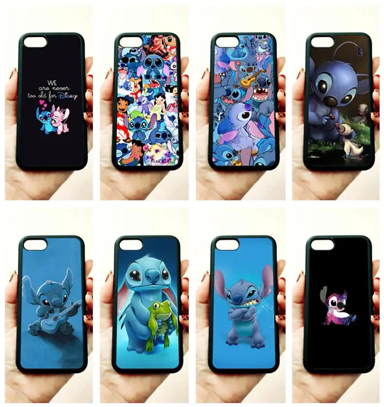 Стич мультфильм Силиконовые Мягкий край жесткий чехол для телефона iPhone 5S SE 6 6S plus 7