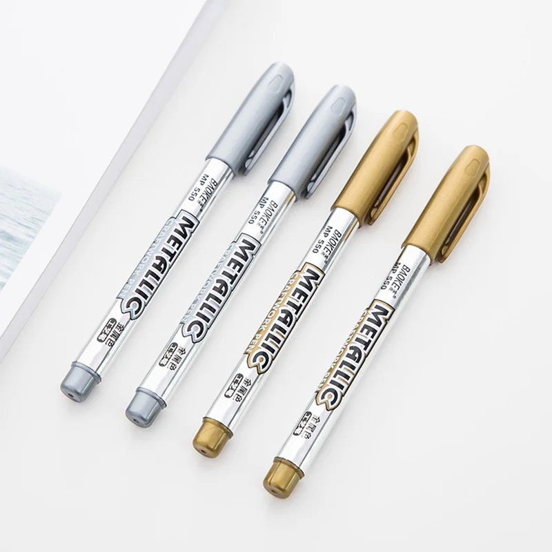 4 pcs Metallic color Marker pen Gold Silver Craft drawing pens for signature album scrapbooking Stationery Art supplies F931
4 pcs Metallic color Marker pen Gold Silver Craft drawing pens for signature album scrapbooking Stationery Art supplies F931