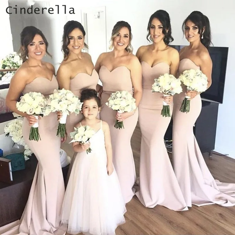 Cinderella Sexy Sweetheart Sleeveless Mermaid Sweep Train Satin Pink/Burgundy Bridesmaid Dresses Trumpet Wedding Party Gown
Cinderella Sexy Sweetheart Sleeveless Mermaid Sweep Train Satin Pink/Burgundy Bridesmaid Dresses Trumpet Wedding Party Gown