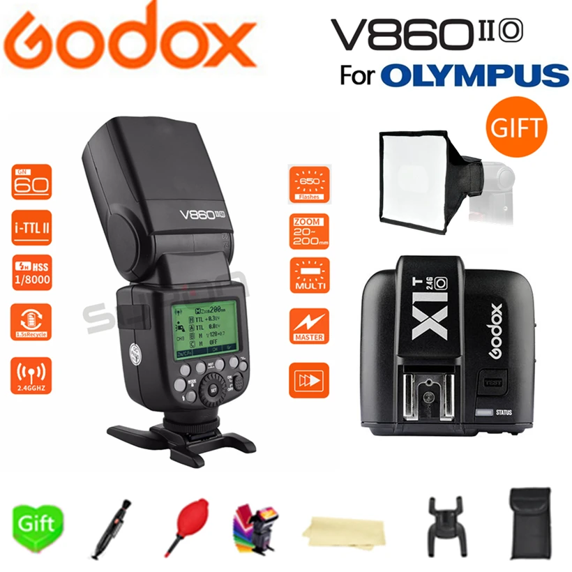 Paypal Accpect, Godox V860II-O Flash GN60 HSS TTL Li-ion Battery V860II Flash Speedlite + X1T-O Trigger for Olympus Camera
Paypal Accpect, Godox V860II-O Flash GN60 HSS TTL Li-ion Battery V860II Flash Speedlite + X1T-O Trigger for Olympus Camera