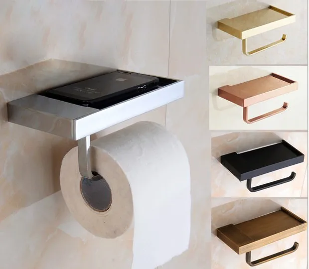 1PC Copper bathroom paper phone holder with shelf bathroom Mobile phones towel rack toilet paper holder tissue boxes J2016
1PC Copper bathroom paper phone holder with shelf bathroom Mobile phones towel rack toilet paper holder tissue boxes J2016