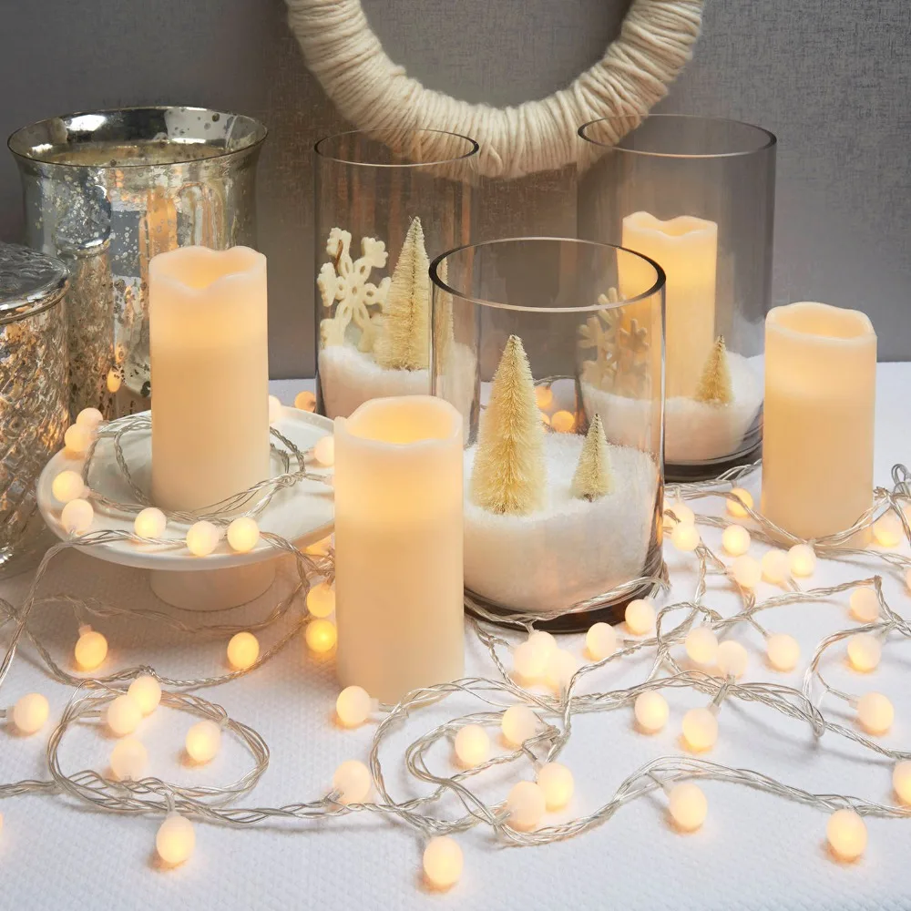 33FT 100pcs 1.2cm little Christmas ball string lights IP44 Outdoor Warm White LED Fairy Lights Holiday Wedding Patio Decoration
33FT 100pcs 1.2cm little Christmas ball string lights IP44 Outdoor Warm White LED Fairy Lights Holiday Wedding Patio Decoration