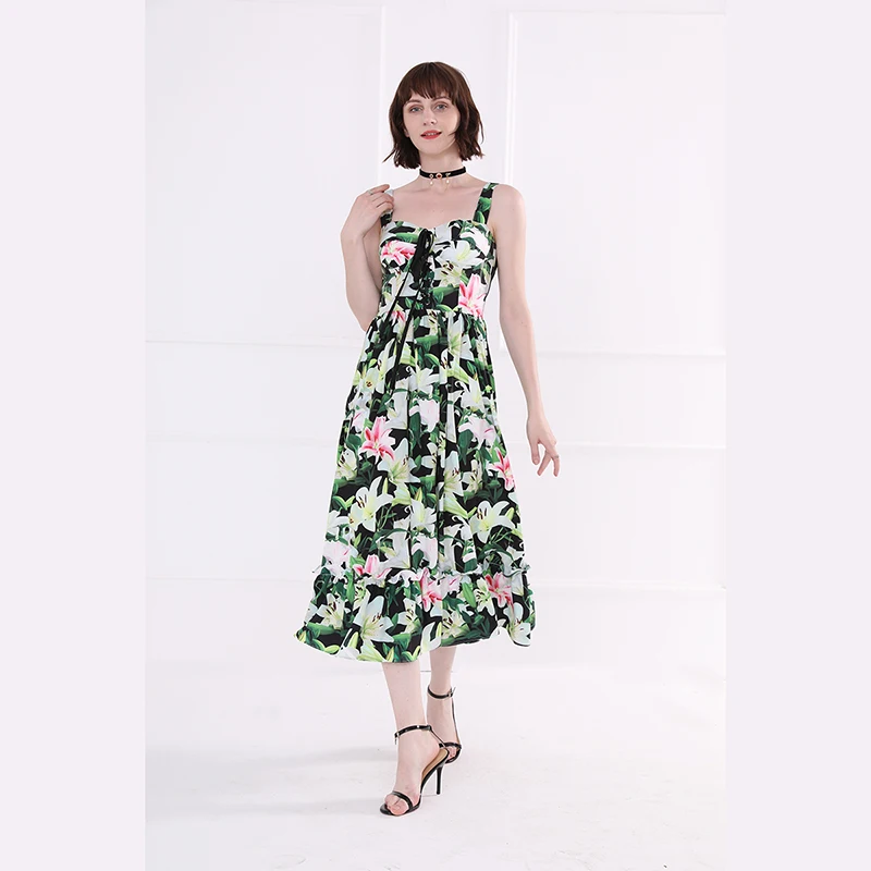 Женское платье без рукавов, модельное повседневное праздничное платье на бретелях-спагетти с принтом, NP0548L, лето 2019 
Женское платье без рукавов, модельное повседневное праздничное платье на бретелях-спагетти с принтом, NP0548L, лето 2019