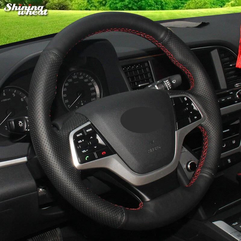 BANNIS Black Genuine Leather Car Steering Wheel Cover for Hyundai Elantra 4 2016 2017
BANNIS Black Genuine Leather Car Steering Wheel Cover for Hyundai Elantra 4 2016 2017