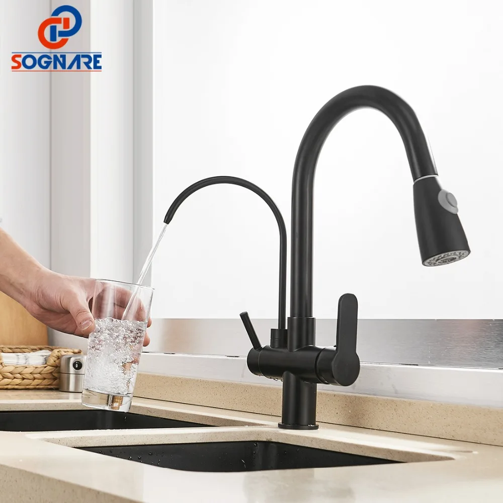 SOGNARE Pull Out Kitchen Faucet Black Kitchen Mixer Water Faucet Kitchen Tap Water Filter Tap for Kitchen Crane torneira cozinha
SOGNARE Pull Out Kitchen Faucet Black Kitchen Mixer Water Faucet Kitchen Tap Water Filter Tap for Kitchen Crane torneira cozinha