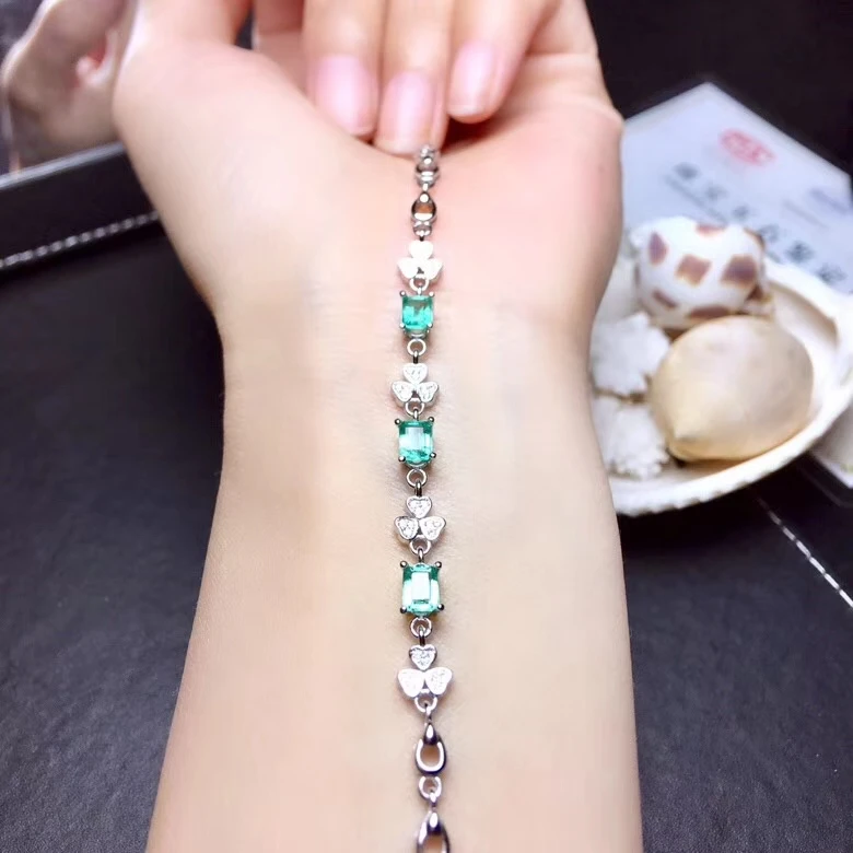 S925 silver natural green emeral bracelet natural gemstone bracelet fashion grace square Clover women party gift fine jewelry
S925 silver natural green emeral bracelet natural gemstone bracelet fashion grace square Clover women party gift fine jewelry