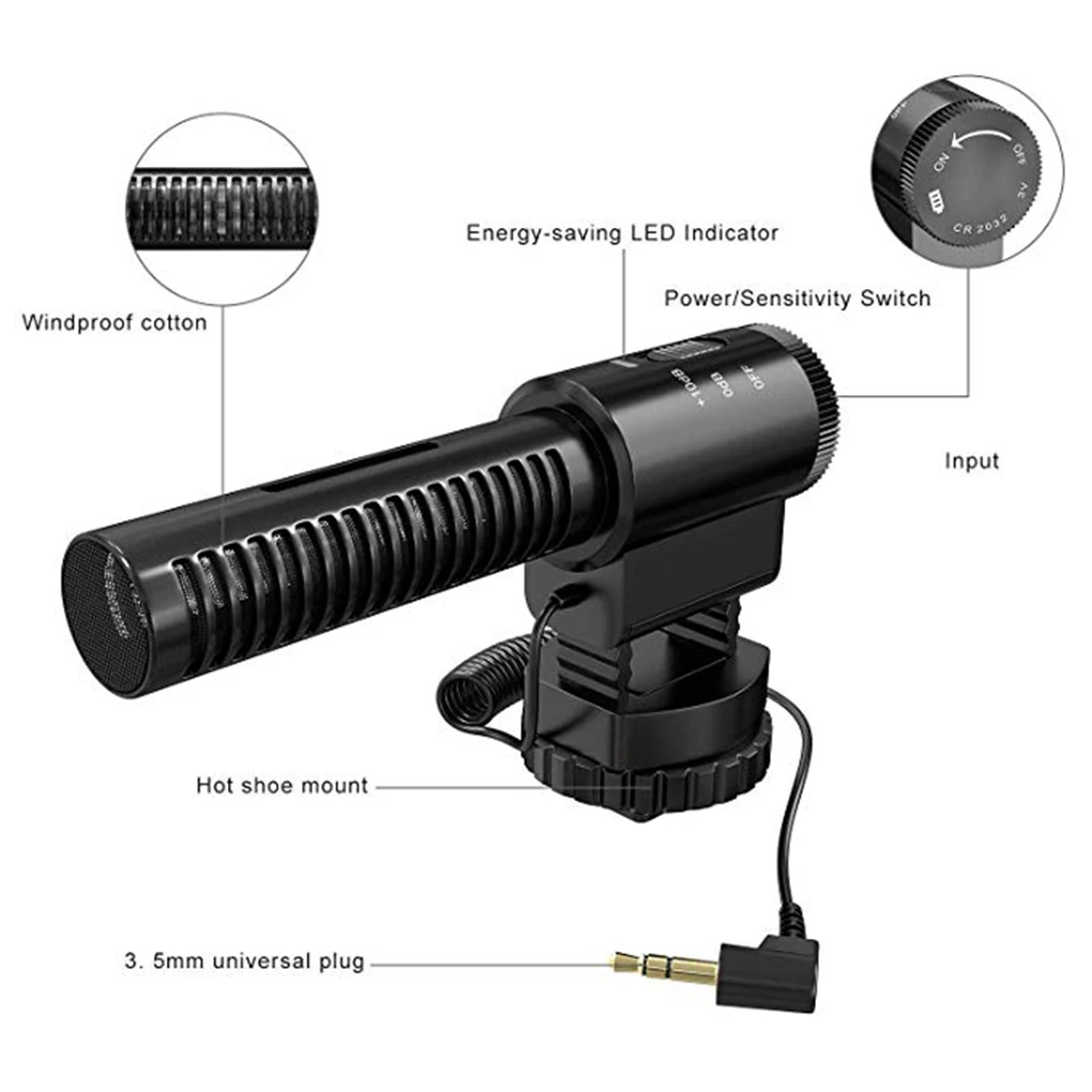 iMice Aluminum Alloy Professional Mic Camera Video Microphone High Sensitivity Interview Microphone
iMice Aluminum Alloy Professional Mic Camera Video Microphone High Sensitivity Interview Microphone