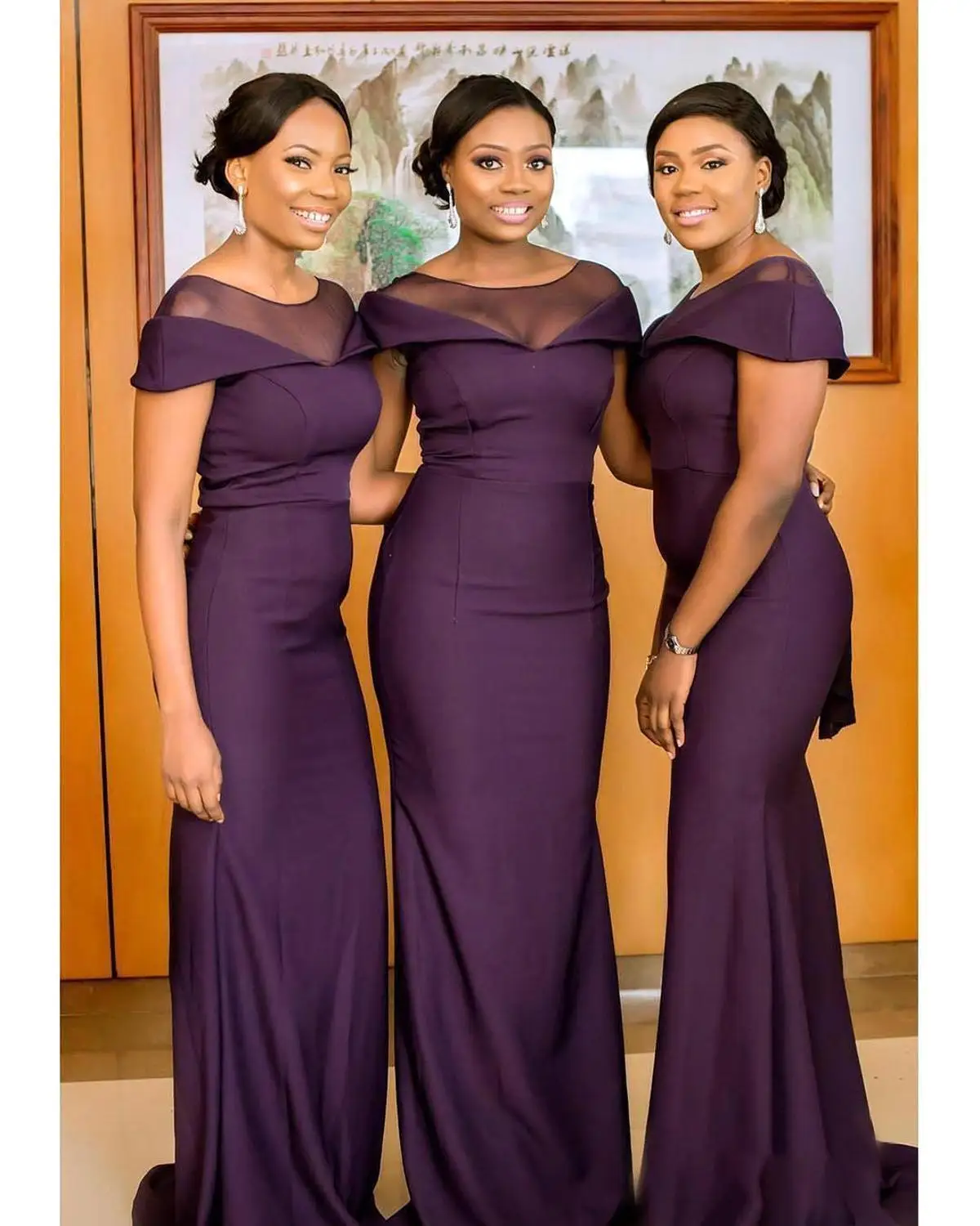 Robe demoiselle d'honneur African Arabic Mermaid Purple Bridesmaid Dresses Long Satin Prom Dresses Wedding Guest Dress
Robe demoiselle d'honneur African Arabic Mermaid Purple Bridesmaid Dresses Long Satin Prom Dresses Wedding Guest Dress