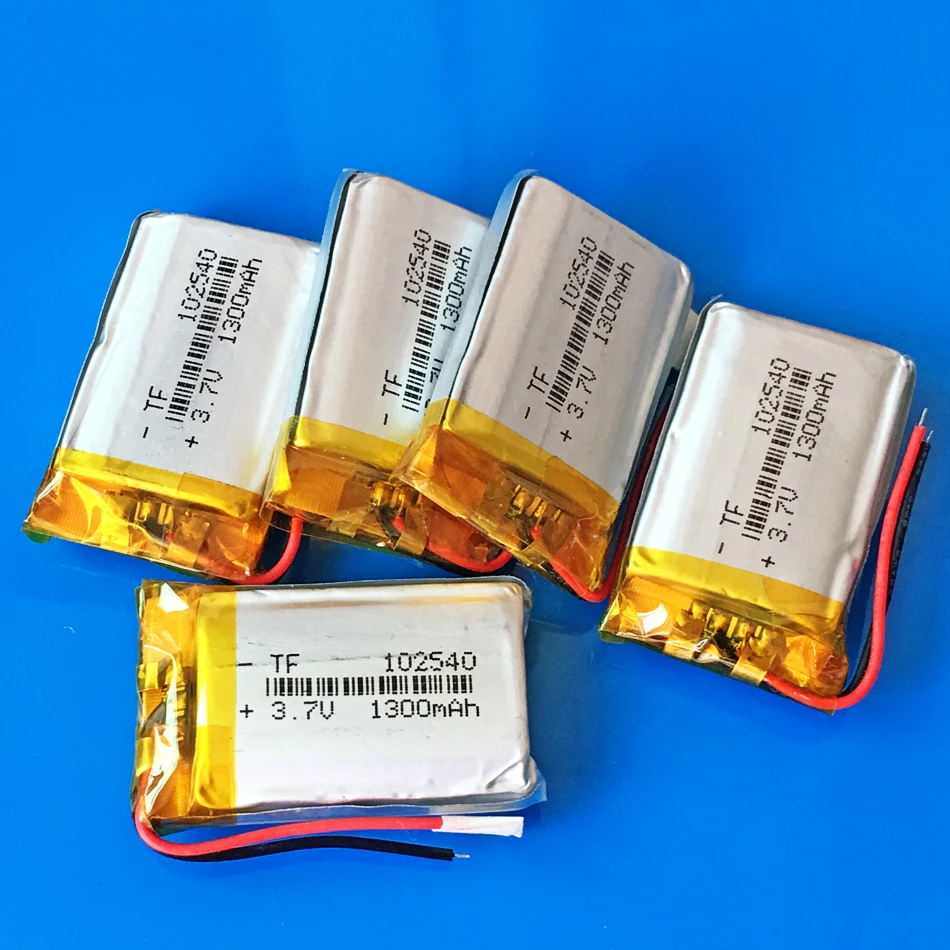 5 PCS 102540 3.7V 1300mAh Lithium Polymer Rechargeable Battery For Bluetooth GPS Wired Microphone Watch PSP Speaker
5 PCS 102540 3.7V 1300mAh Lithium Polymer Rechargeable Battery For Bluetooth GPS Wired Microphone Watch PSP Speaker