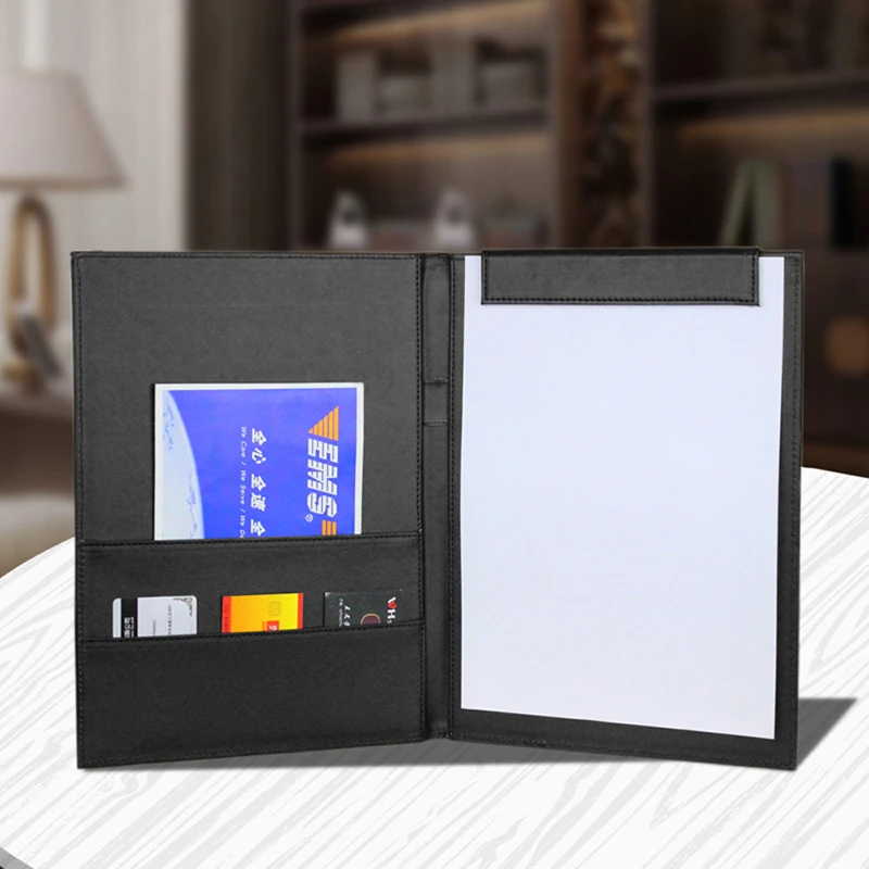 Leather Portfolio Folder / A4 Size Writing Pad Clipboard Resume File Folder Document Organizer with Business Card Hold
Leather Portfolio Folder / A4 Size Writing Pad Clipboard Resume File Folder Document Organizer with Business Card Hold