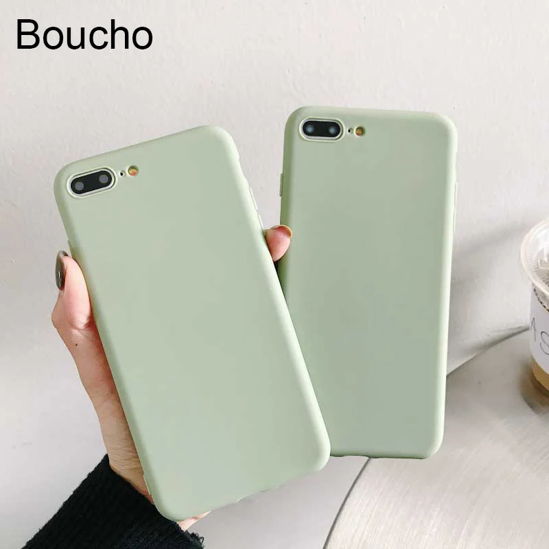 Светло-зеленый силиконовый чехол Boucho для телефона iPhone 5 5s SE XS MAX XR X 12 11 Pro 6 6s 7 8 plus