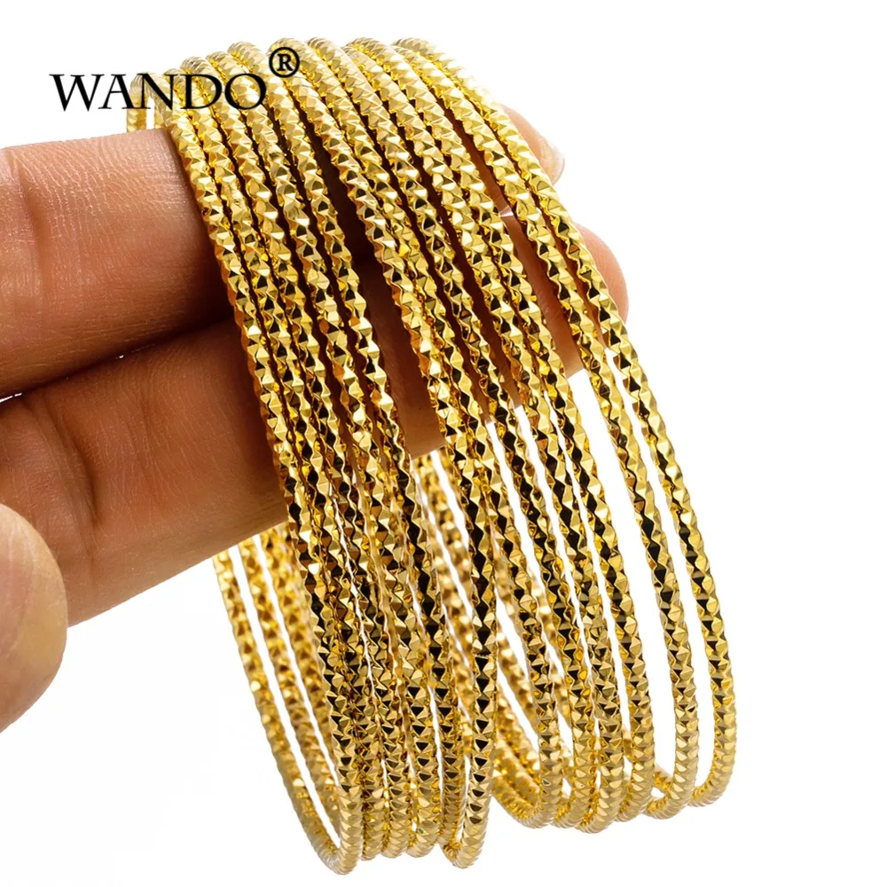 WANDO 6pcs/lot Dubai Party Gold Color Bangle & bracelets Women Decoration Bangle African Ethiopian Jewelry Wholesale wb123
WANDO 6pcs/lot Dubai Party Gold Color Bangle & bracelets Women Decoration Bangle African Ethiopian Jewelry Wholesale wb123