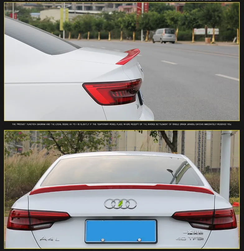 For Audi A4 B9 2017.2018 Spoiler High Quality Brand New ABS Auto Wing Spoilers Car Accessories
For Audi A4 B9 2017.2018 Spoiler High Quality Brand New ABS Auto Wing Spoilers Car Accessories