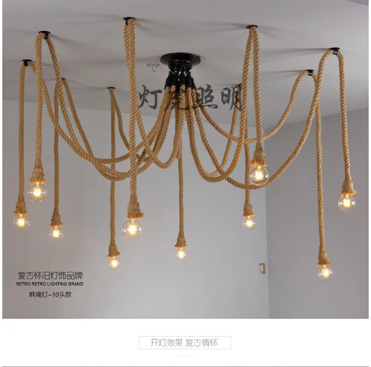 Creative hemp rope lamp spider light American country retro pendant light cafe restaurant bar clothing store split of droplight
Creative hemp rope lamp spider light American country retro pendant light cafe restaurant bar clothing store split of droplight