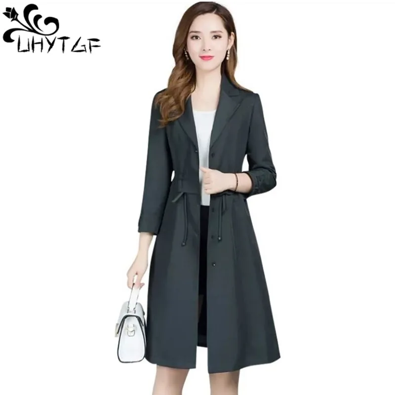 UHYTGF Plus Size Woman Coat tops 2019 Spring Women's Trench Coats Female Korean fashion Lace Waist Slim elegant Trench Coat X327
UHYTGF Plus Size Woman Coat tops 2019 Spring Women's Trench Coats Female Korean fashion Lace Waist Slim elegant Trench Coat X327