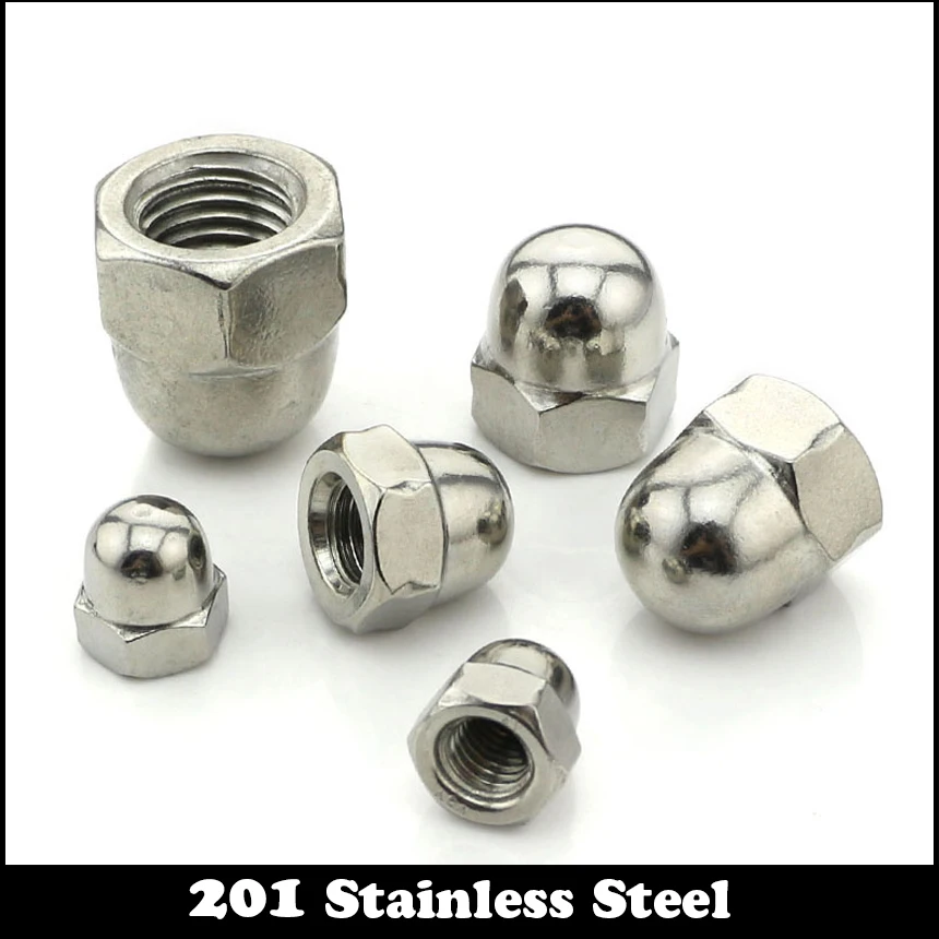 

9pcs 3/16" 3/16 Inch 3/16-24 UNC America Standard Coarse Thread 201 Stainless Steel 201ss Nuts Hexagon Hex Domed Cap Acorn Nut