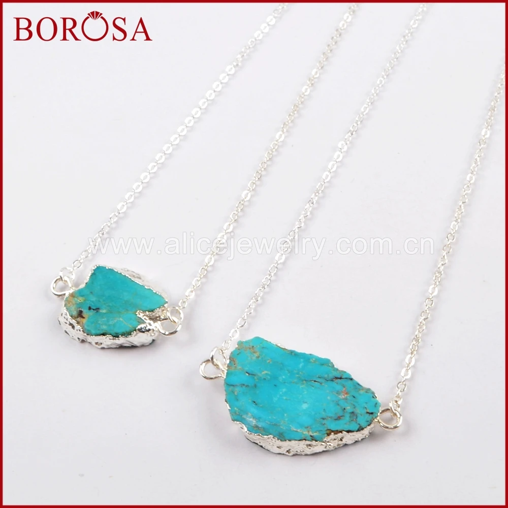 BOROSA Wholesale 5PCS 25Inch Silver Plated &Gold Color Freeform 100% Natural Turquoises Slice Adjustable Necklace G1624-N
BOROSA Wholesale 5PCS 25Inch Silver Plated &Gold Color Freeform 100% Natural Turquoises Slice Adjustable Necklace G1624-N