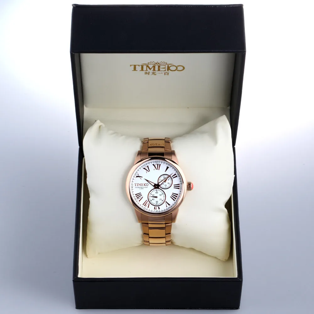 Sales Promotion TIME100 Luxury Brand Dynamic Cool Full Steel Strap Luminous Dress Sport Men's Quartz Watches#W80004G.03A | Наручные