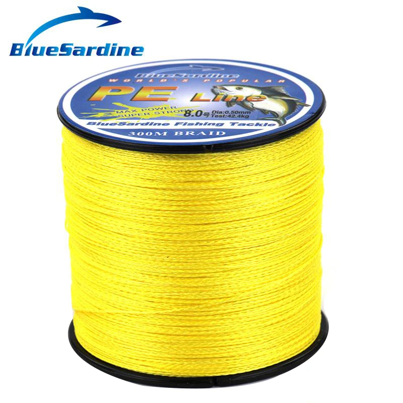 BlueSardine 300M Multifilament PE Braided Fishing Line Yellow Super Strong 4 Braid Fishing Wires 12 - 90LB
BlueSardine 300M Multifilament PE Braided Fishing Line Yellow Super Strong 4 Braid Fishing Wires 12 - 90LB