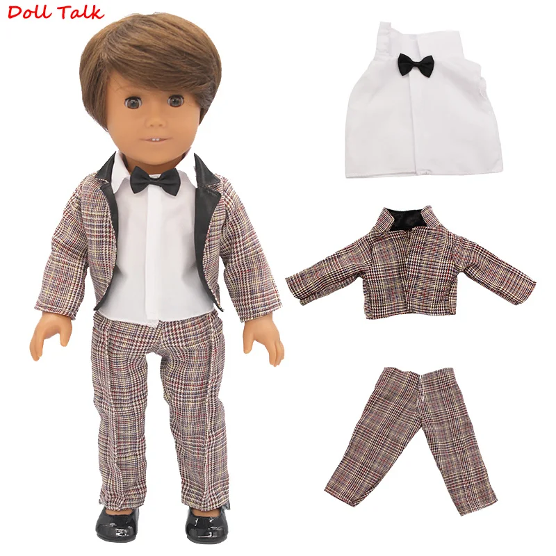 3pcs/set Suit Doll Outfit For 43cm Baby Tuxedo Coat+T-shirt+Trousers Set For 18Inch Amerian Zapf Doll Clothes Child's Gift Shoes
3pcs/set Suit Doll Outfit For 43cm Baby Tuxedo Coat+T-shirt+Trousers Set For 18Inch Amerian Zapf Doll Clothes Child's Gift Shoes