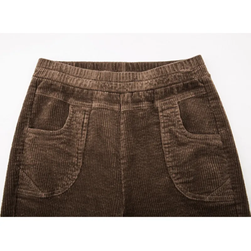 Spring Autumn Elastic waist Corduroy Straight Pants Women Ankle-Length Pants Plus size Female Casual Pants High waist Pants 2835
Spring Autumn Elastic waist Corduroy Straight Pants Women Ankle-Length Pants Plus size Female Casual Pants High waist Pants 2835