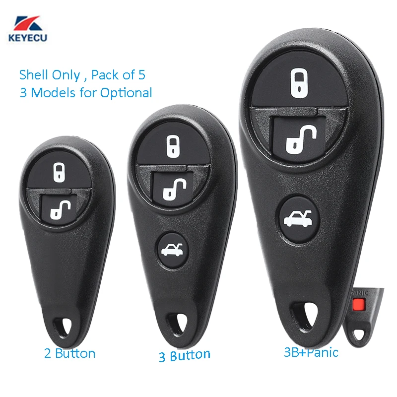 KEYECU Pack of 5, Replacement Remote Key Shell Case Fob for Subaru that use NHVWB1U711 (3 Models for Optional)
KEYECU Pack of 5, Replacement Remote Key Shell Case Fob for Subaru that use NHVWB1U711 (3 Models for Optional)