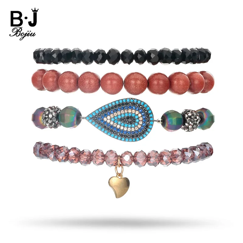 BOJIU 4 Pcs/Set Color Bracelet Sets For Women Purple Black Crystal Bracelet New Hematite Beads Charm Bracelet For Women BCSET83
BOJIU 4 Pcs/Set Color Bracelet Sets For Women Purple Black Crystal Bracelet New Hematite Beads Charm Bracelet For Women BCSET83