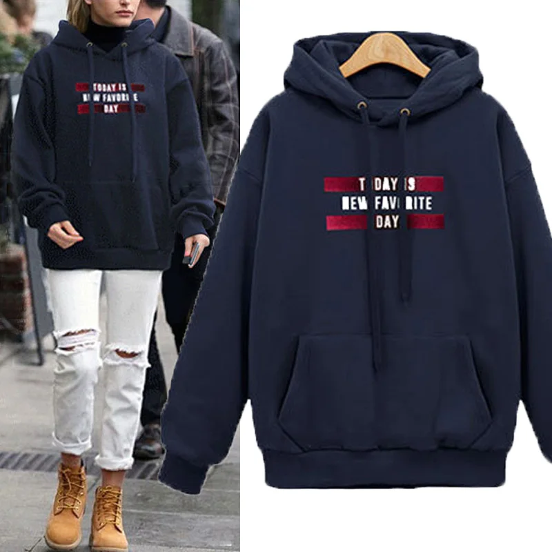 2018 Women Thick Hoodies with Hood Pullover Sweatshirts Letter Print Loose Outwear Velvet
2018 Women Thick Hoodies with Hood Pullover Sweatshirts Letter Print Loose Outwear Velvet